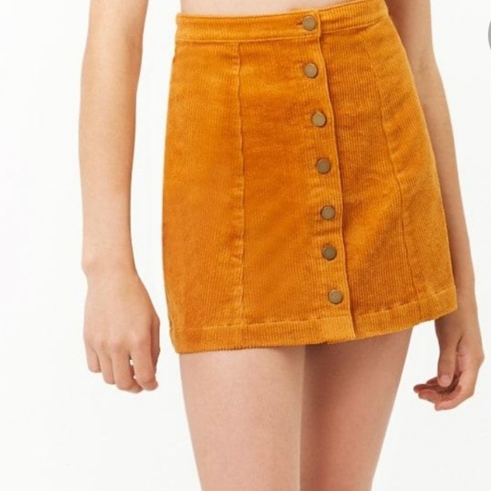 Forever 21 Curdoroy Marigold Skirt